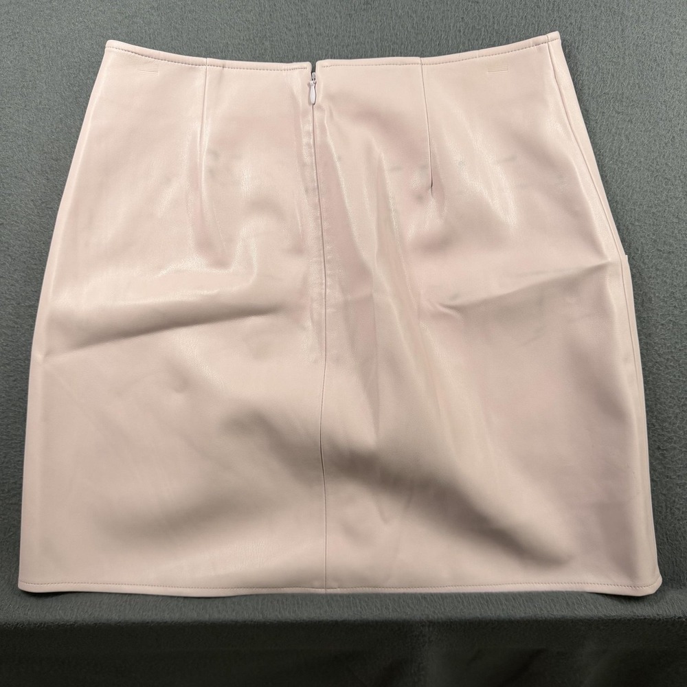 L'AGENCE Skirt Womens 4 Pink Vegan Leather Button Front Pockets Lined Mini - Picture 10 of 12